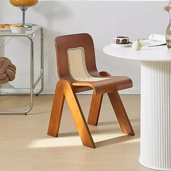 מודרני עץ ראטן כסאות אוכל טרקלין Edroom המטבח הנורדי הכיסא עיצוב Chaises-סל אבוס הרהיטים בסלון