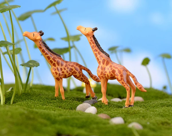 2pcs חיה ' ירפה גידול פסלוני פיות של בעלי חיים גן Miniatura קישוטים שרף מלאכת עיצוב הבית Mini Jardim Gnome - 0