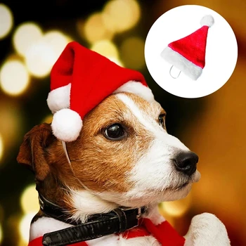 חג המולד לחיות מחמד כובע חג המולד חתול כלב קישוט כובע סנטה קלאוס חורף חם חג המולד שנה החדשה קטיפה כובע מסיבה בבית חג מולד קישוט