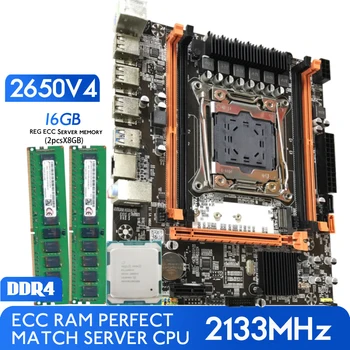 Atermiter DDR4 D4 לוח האם להגדיר עם Xeon E5 2650 V4 LGA2011-3 מעבד 2pcs X 8GB= 16GB DDR4 2133MHz זיכרון RAM ECC REG