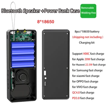 טעינה מהירה QC 3.0 בנק כוח המקרים סוללה 18650 מטען תיבת אחסון סוללה USB Type C משטרת תשלום עבור iPhone סמסונג Huawei