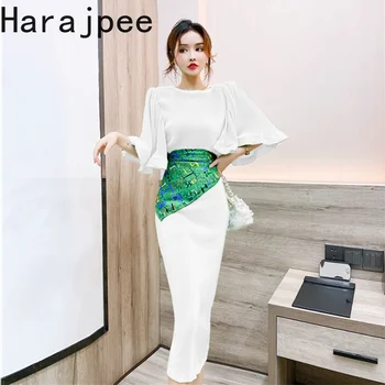 Harajpee השמלה נשים אופנה אביב קיץ 2023 שמלה חדשה מפורסמת במזג המותניים רזה להראות רזה אמצע אורך הירך שמלות