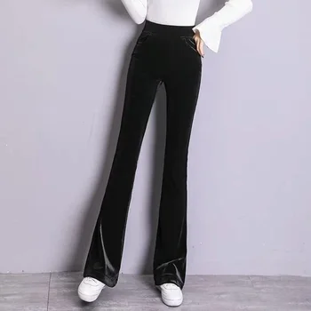 קטן מכנסיים בסגנון הרגל של נשים קטיפה קוריאנית אופנה נשים בגדים Y2k המכנסיים