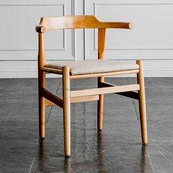 נורדי אוכל עץ מלא כסאות ריהוט הבית משענת הכיסא יצירתי פשטות יוקרתית משק מסעדה כסאות אוכל