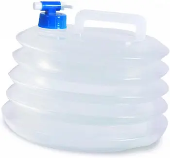 10L מתקפל מיכל מים נייד מתקפל לקמפינג מנשא מים עם ברז, PE כד המים דלי אחסון עבור שיירות קמפי