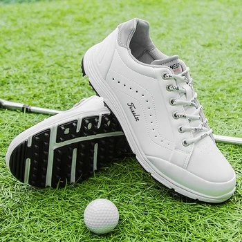 גברים נעלי גולף פטנט אנטי להחליק קוצים עמיד למים לנשימה מהירה לשרוך מזדמנים נעלי ספורט אימון ספורט נעלי גולף