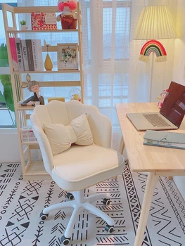 פשוט סגנון מודרני חדר שינה מחשב כסאות המסתובב להרים כיסאות אופנתיים ורוד איפור הכיסא הכיסא משענת כתיבה הכיסא