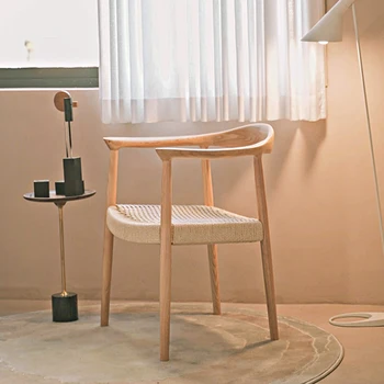 קש יוקרה כסאות אוכל עץ וינטג ' יד המטבח ארגונומי כסאות אוכל נייד הסלון Sedie Pranzo Moderne רהיטים