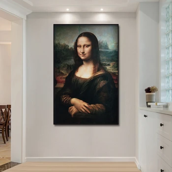 ליאונרדו מונה ליסה חיוך של פוסטר 1pcs בבית המודרני קיר בעיצוב בד אמנות תמונה HD להדפיס את הציור על בד הסלון