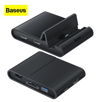 Baseus טלפון נייד Typec תחנת עגינה למחשב מחבר USB/HDMI הקרנה ממיר עבור אנדרואיד Huawei Mate40 טלפון