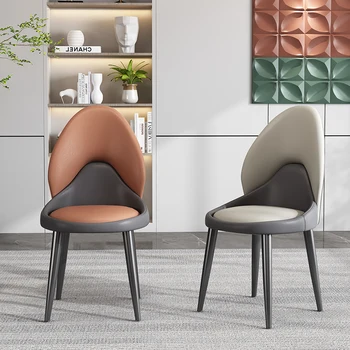 במבטא נורדי האוכל כיסא בעיצוב מודרני יוקרתי ארגונומי כיסא משרדי פנאי מתכת Chaises-סל אבוס ריהוט הבית