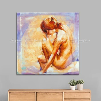 Arthyx,מצוירים ביד מודרני מופשט בחורה סקסית תמונה ציור שמן על בד,אמנות הפופ הקיר תמונות עבור חיים רון קישוט הבית