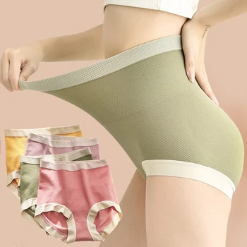 3pcs אלסטיות גבוהה תחתוני נשים חלקה תחתונים נקבות תחתונים המחוך תחתונים עלייה גבוהה התחתונים נוח לבני נשים בתוספת גודל