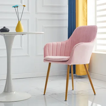 עיצוב ורוד מתכת כיסאות פינת אוכל חדר שינה מודרני מעטפת הפנאי כוללים מרפסת בכורסה בסלון קפה Silla Comedor ריהוט הבית