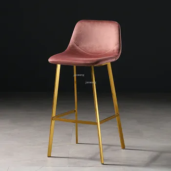 נורדי ריהוט יצירתיים משענת כיסא בר מודרני גבוה מטר המטבח כסא בר מינימליסטי זהב/שחור יוקרה כיסא בר
