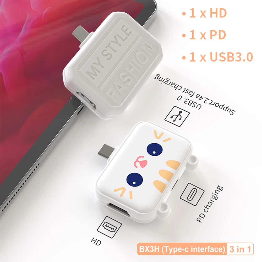 רכזת ה-USB Type-C תחנת עגינה רב מפצל מתאם HDMI תואם USB 3.0 2.0 משטרת טעינה מהירה עבור iPad מחשב נייד טלפון נייד - 0