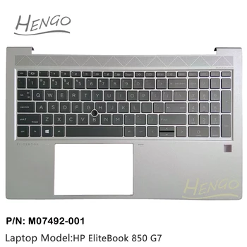M07492-001 כסף מקורי חדש עבור HP EliteBook 850 G7 855 750 755 G7 Palmrest רישיות לנו מקלדת עם תאורה אחורית