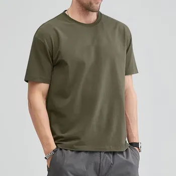 הקיץ בסיסי גברים חולצה 100% כותנה באיכות גבוהה טהור שרוול קצר בצבע פנאי Harajuku זכר חולצות Tees