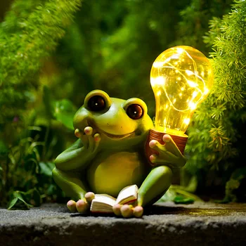 בחוץ השמש צפרדע הדשא אור חצר קישוטי המנורה ילדים מהאגדות גן לקשט אור IP65 קריקטורה קריאה צפרדע המנורה