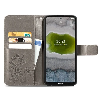פיסול תבליט נרתיק עור עבור Nokia X10 5 גרם (6.67 ב) 2021 כיסוי Flip כרטיס הארנק הספר טה-1350 1332 10X NokiaX10 X 10 TA1350