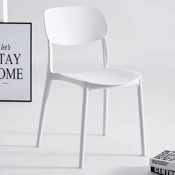 חיצוני פלסטיק כסאות אוכל מטבח מבטא טרקלין ארגונומי מעצב האוכל כיסא מודרני לבן Glamping נוח רהיטים GG