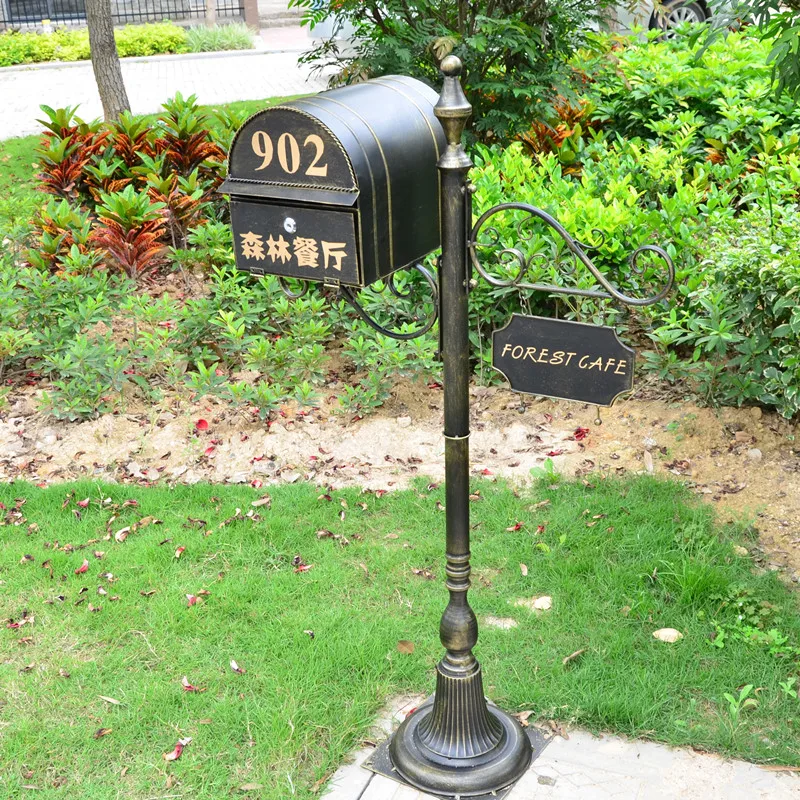מעמד מתכת דואר עבור וילה גארדן, פארק חיצוני עיתון תיבת מכתבים מלא סטים קלאסי רטרו Postbox F6017 - 0
