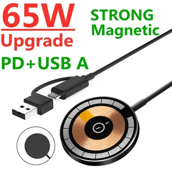 חדש 65W מגנטי מטען אלחוטי Pad עבור Macsafe iPhone 14 13 12 Pro מקס מיני אינדוקציה צ ' י מהיר טעינה אלחוטית תחנת עגינה