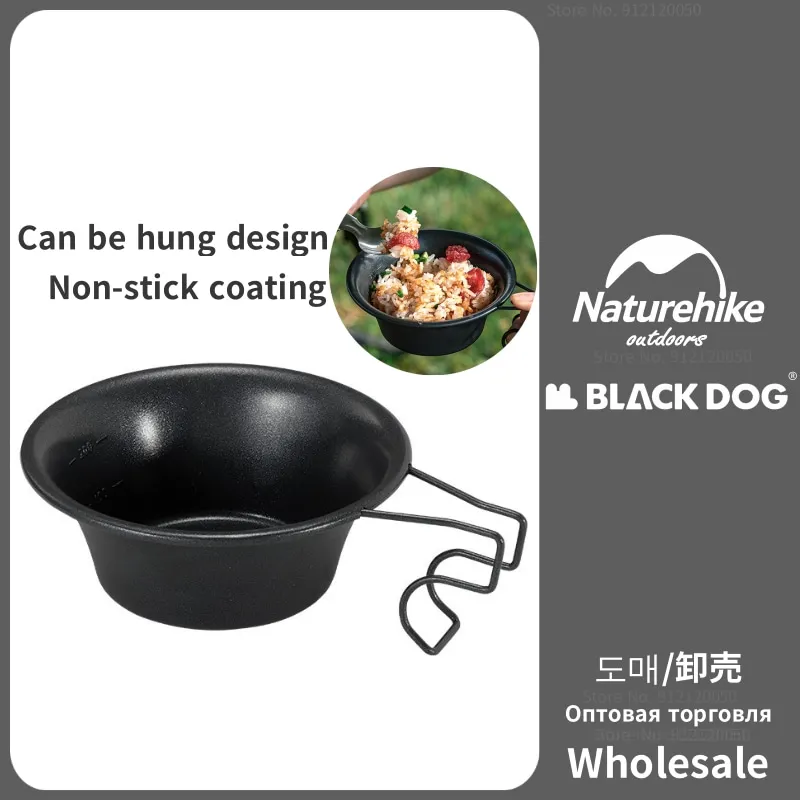 Naturehike-Blackdog 300ML נירוסטה קערה טיולים חיצוני שאינו מקל קערת מטבח שולחן קמפינג פיקניק קערה עם ידית - 0