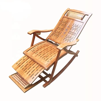 איכות גבוהה כורסת רביצה רוקר הסיפון מרגיע כורסה הכיסא למושב חיצוניים מקורה עתיק במבוק כסא נדנדה
