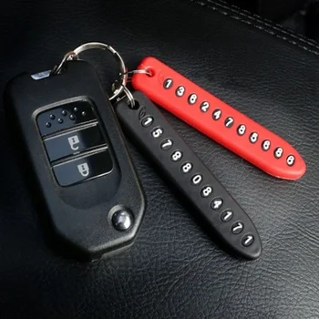 אנטי-אבוד טלפון מספר רישוי הרכב מחזיק מפתחות עם תליון רכב אוטומטי את מספר הטלפון של כרטיס מחזיק מפתחות מחזיק מפתחות המכונית עיצוב פנים