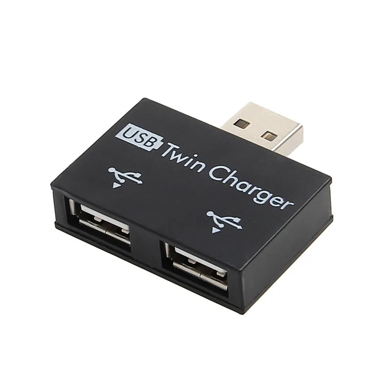החדש USB 2.0 זכר תאום נקבה מטען כפול 2 יציאת USB DC 5V טעינה מפצל Hub מתאם ממיר מחבר - 0