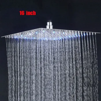 SHBSHAIMY Chorme Square LED Ultrathin ראש מקלחת 10/12/16/20 אינץ גשמים מקלחת חדר אמבטיה גדול זרם המקלחת