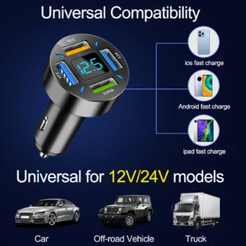 רכב מטען 4 יציאות USB 48W מהר 7א טעינה מהירה עבור Nokia 5.3 2.3 1.3 6.2 7.2 2.2 3.2 4.2 טלפון נייד מתאם מטען לרכב