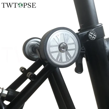 TWTOPSE להרחיב דגל בריטניה קל ההגה ברומפטון המתקפלים אופני טיטניום בולט לייזר לגלף אופניים Easywheel 3SIXTY חלק 45mm