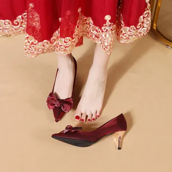 2023 פאטוס mujer קלאסי, סקסי, רזה, עקבים גבוהות אופנה אלגנטי נעלי נשים באיכות גבוהה מיקרופייבר קצה מחודד עם פרח