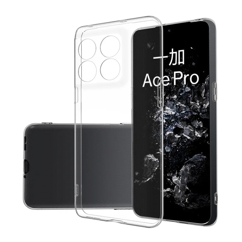 קריסטל קופסאות OnePlus אייס 2V 2 מירוץ מקרה סלים רך TPU שקוף מקרה טלפון Ace Pro עדשת מצלמה כיסוי הגנת - 0