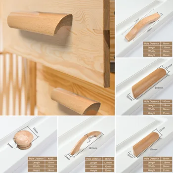 1PC הארון מגירה ידית הדלת לארון ידיות עץ מלא חור יחיד מודרני עיצוב הבית חומרה רהיטים