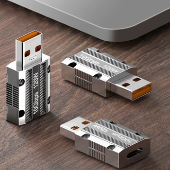 120W מתכת OTG סוג C USB מיקרו USB מסוג C מתאם OTG USB Type C מתאם עבור Macbook Xiaomi HUAWEI נייד OTG מחבר