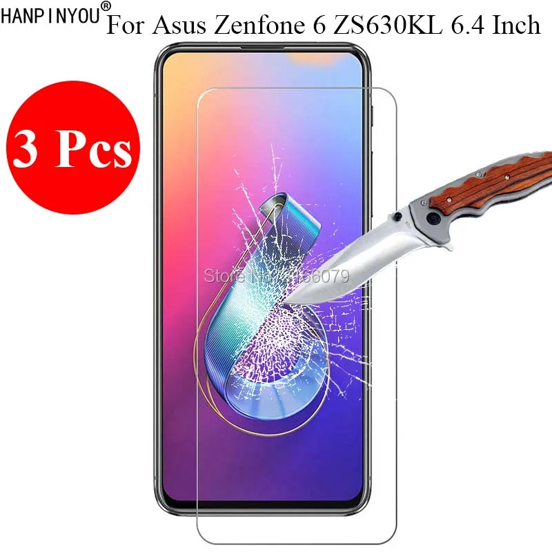 3 יח '/הרבה חדש 9H 2.5 D ברור מזג זכוכית מגן מסך Asus Zenfone 6 ZS630KL 6.4