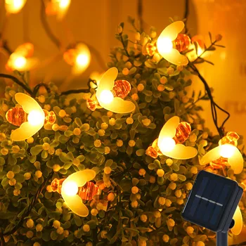 שמש גן אור Led דבש דבורים אור השמש חיצונית פיות מחרוזת אורות חג המולד המנורה לויה גרלנד המפלגה קישוט הבית
