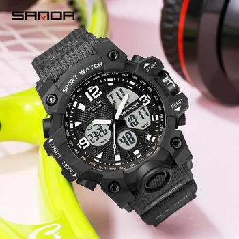 סאנדה 942 אופנה חדשה תכליתי עמיד למים שעון דיגיטלי, שעון ספורט לנשים צופה מזדמן שעון Relogio Feminino