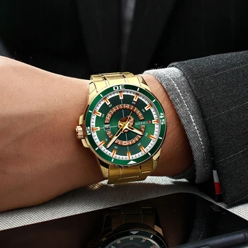 CURREN עסק חדש עיצוב שעונים גברים מותג יוקרה קוורץ שעון יד עם פלדת אל-חלד שעון אופנה רבותיי שעון Relojes