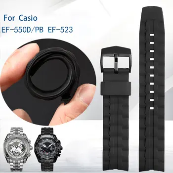גומי לצפות חגורת Casio סממן סדרת ef-550d / Pb ef-523 גברים רצועת שרף גומי רצועת שעון אביזרים 22mm צמיד