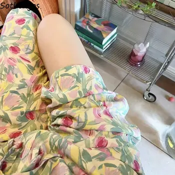 לישון מכנסי נשים פרחים צבעוניים יצירתיות מודרנית הביתה מזדמנים בנות קוריאני סגנון היסודות הפשוטים מקסים מקסים כל-התאמה