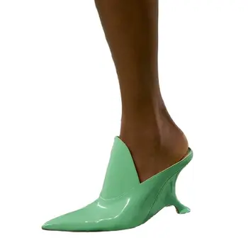 אופנה slingbacks סקסי עקבים גבוהים משאבות הבוהן מחודד נעלי נשים משאבות שמלת מסיבת הנעליים לאביב קיץ נעלי בית נעליים סנדלים