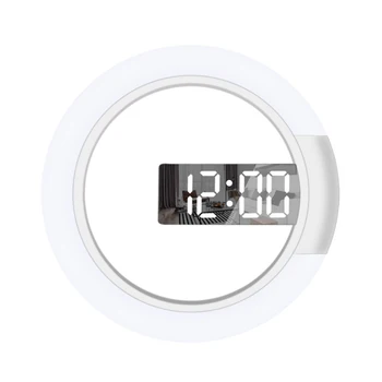 3D LED דיגיטלי קיר שעון מעורר המראה חלול שעון שעון של שולחן 7 צבעים טמפרטורה מנורת הלילה הביתה הסלון קישוטים