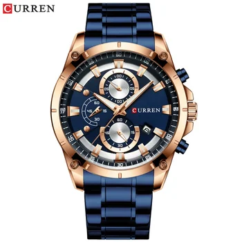 Curren/Karui En8360Men של השעון עמיד למים קוורץ שעון multi-פונקציה שש-מחט לוח עסקים של גברים לצפות