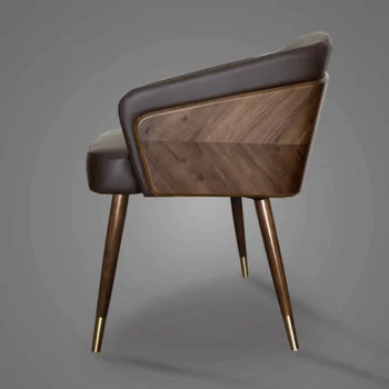 משרד יוקרה מודרני מינימליסטי האוכל כיסא כורסה מעץ באיכות גבוהה טרקלין כסאות נוח, ריהוט למטבח HY50DC