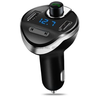 על ידי DHL או Fedex 20pcs Bluetooth דיבורית לרכב הידיים חופשיות משדר FM אלחוטי לרכב נגן מוזיקה Mp3 כפול מטען USB Bluetooth T20