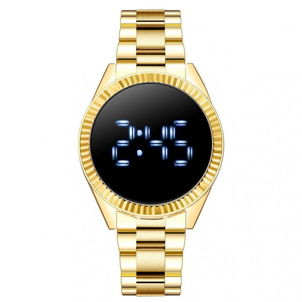 הגעה לניו אופנה LED השעון פלדת להקה אלקטרונית שעון ספורט לגברים לצפות נירוסטה להקת שעון מסך מגע שעון דיגיטלי - 0